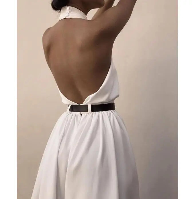 Boho Backless Halter Jumpsuits