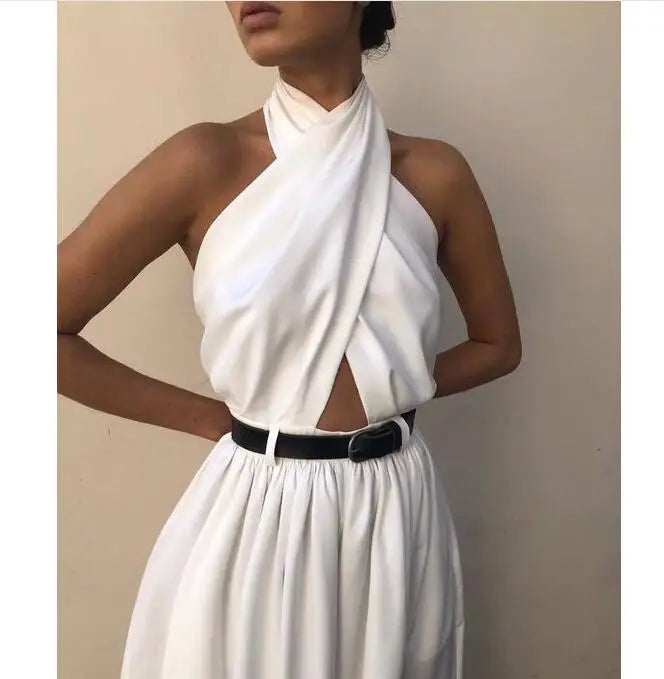 Boho Backless Halter Jumpsuits