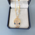 Designer Zircon Blue Eyes Snake Pendant