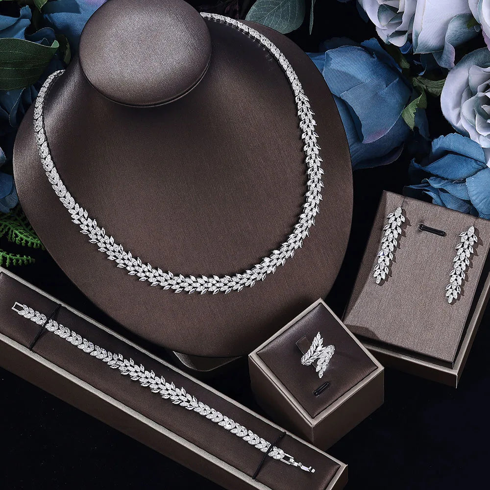 4pcs Bridal Zirconia Full Jewelry Set