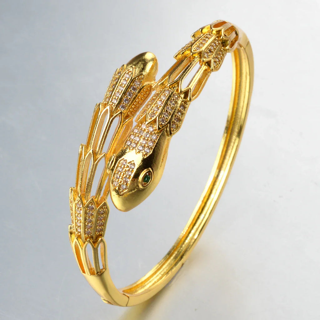 Snake CZ Zircon Bangle Bracelet