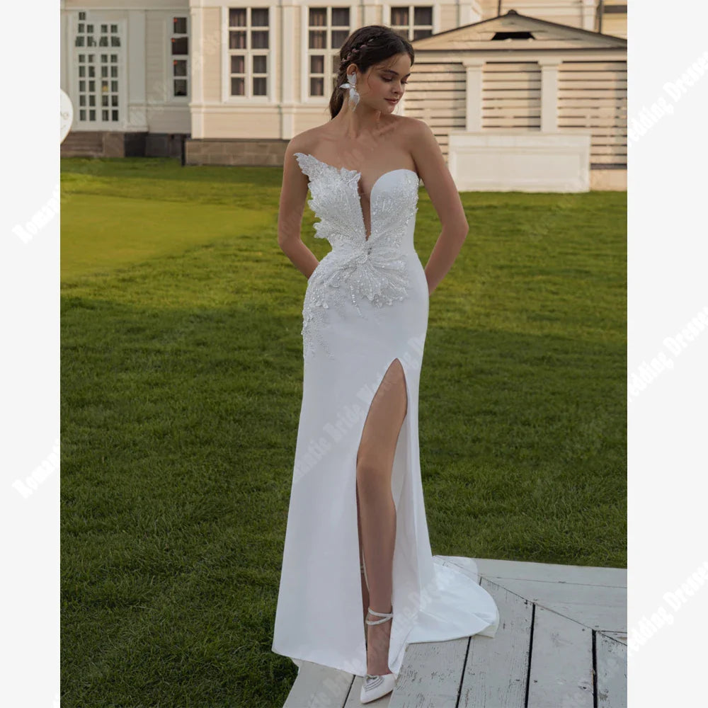 Celebrity Satin & Lace Mermaid Bridal Gown