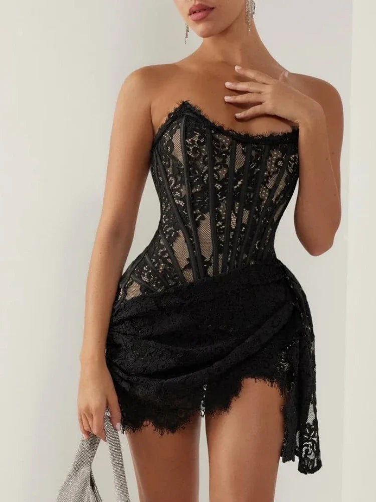 Lace Corset Mini Dress